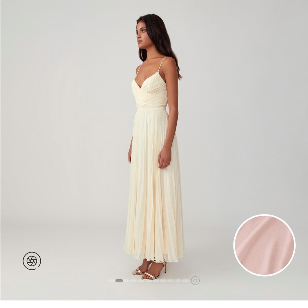 Fame and Partners Wrapped Pleated Dress - Blush - Size 10- Bridesmaid Dress